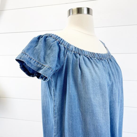 Anthropologie Cloth + Stone Size S Chambray Dress Mini Bohemian Classic Summer - Picture 4 of 9